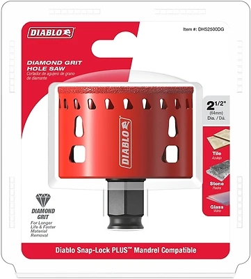 Diamond Grit Hole Saw, 2-1/2-In.