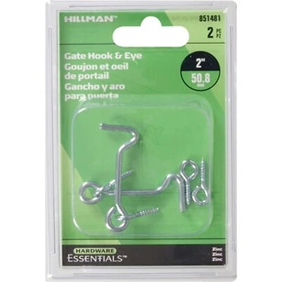 2" Zinc Plated Gate Hook And Eye Latch Set - Model 851481