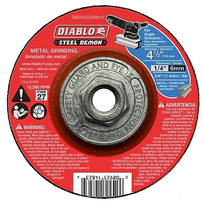 Steel Demon Type 27 HUB Metal Cut Off Disc, 4-1/2-In.