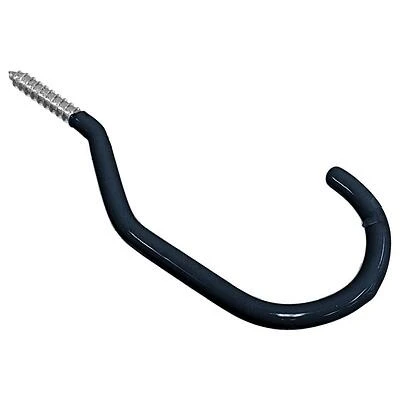 The Hillman Group Bike Hook, Black Vinyl Coated, 1pk
