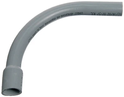 PVC Bell End Elbow, 90 Degree, Standard Radius, Electrical, 1-1/2-In.