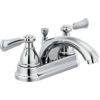 Elmhurst Chrome 2-handle Lever 4 In. Centerset Teapot Spout Bathroom Faucet