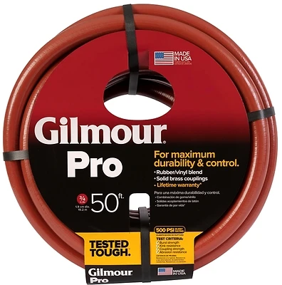 Gilmour 840501-1006 25 Series Commercial Garden Hose, 6-Ply Rubber/Vinyl, 3/4 In. x 50 Ft.
