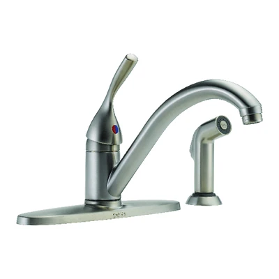 Delta 400-SS-DST Classic Series Kitchen Faucet With Side Spray, Stainless Steel