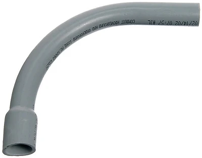 PVC Bell End Elbow, 90 Degree, Standard Radius, Electrical, 1/2-In.