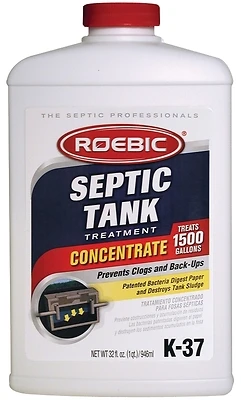 Roebic K-37 Septic Tank Treatment, Liquid, 1 Qt., 1500 Gallon Capacity