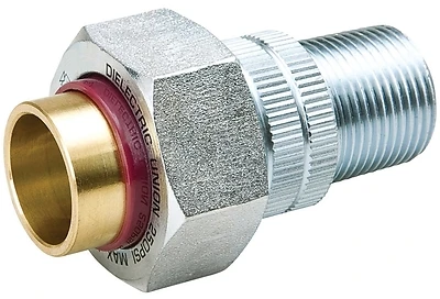 ProLine 167-004NL Dielectric Union, 3/4 In. MIP x Sweat, Brass, 250 PSI