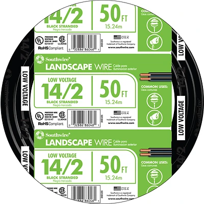 50-Ft. Black Underground Low Energy Circuit Lighting Cable