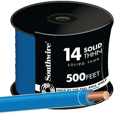 14 Solid Building Wire, Blue, 500 Ft.