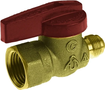 ProLine 117-592 Gas Ball Valve, Forged Brass, 9/16 x 1/2 In.