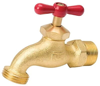 Hose Bibb, Heavy-Duty, Brass, 1/2 MP x 1/2 Solder x 3/4 In. Hose