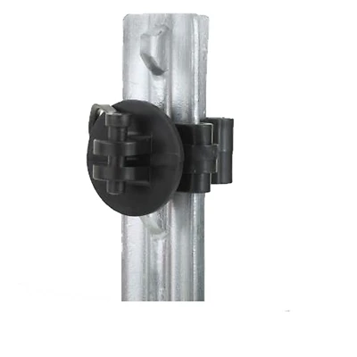 Electric Fence Insulator, T-Post Pinlock, Black, 25-Pk.