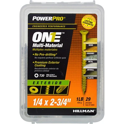 Hillman 116859 Power Pro One Exterior Screws, #1/4 x 2-3/4 In, Bronze Epoxy, 38-Pk