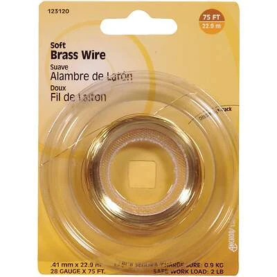 Hillman 123120 Brass Hobby Wire, 28-Gauge, 75-Ft.