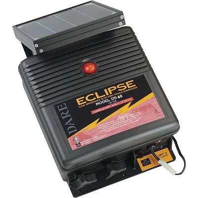Eclipse Series Electric Fence Energizer, 40-Acre, Solar Power, 12-Volt Battery