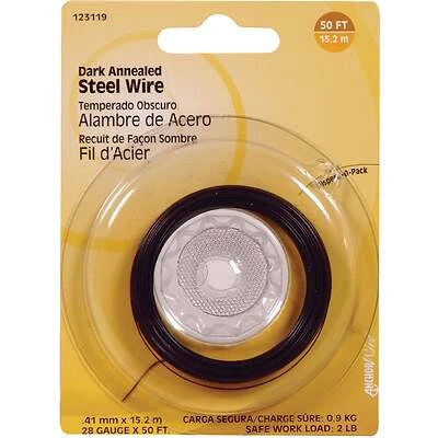 Hillman 123119 Dark Annealed Hobby Wire, 28-Gauge, 50-Ft.
