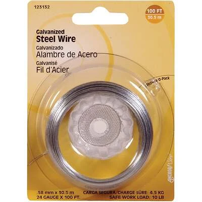 Hillman 24-Gauge Galvanized Hobby Wire, 100-Ft.
