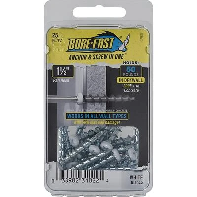 Hillman Borefast 1-1/2 In. White  Anchor & Screw in One (20-Count)