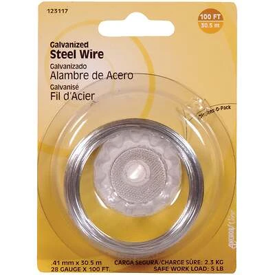 Hillman 123117 Galvanized Wire, 28-Gauge, 100-Ft.