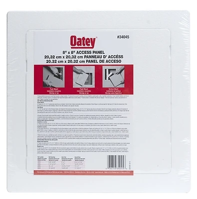 Oatey 34045 Access Panel, 8 x 8-In., ABS, White