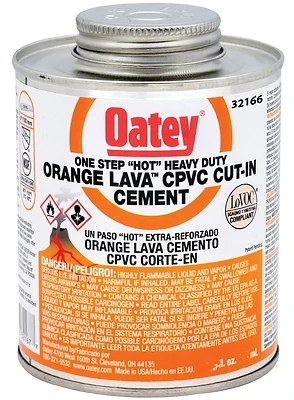 Oatey 32166 Lava CPVC Cement, Orange, 8 oz
