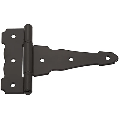Ornamental Gate T-Hinge, Reversible, Black, 4 In.