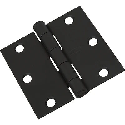National Hardware N241-182 Black Square Corner Door Hinge, 3 In.