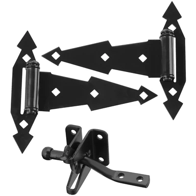 National Hardware N243-899 Gate Kit, Self-Latch, Black Steel, 1-Piece