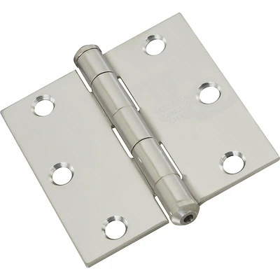 National Hardware N276-980 Stainless Steel Door Hinge, 3 x 3 In., Full Mortise