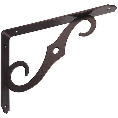 8 x 5-1/2 In. Antique Bronze Ornamental Shelf Bracket