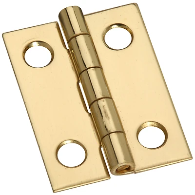 National Hardware N211-177 Narrow Hinges, 1 x 3/4 In. Brass, 4-Pack