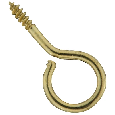 National Hardware N119-321 Screw Eye, Large Brass, 1-1/16 In., #14, 6-Pack
