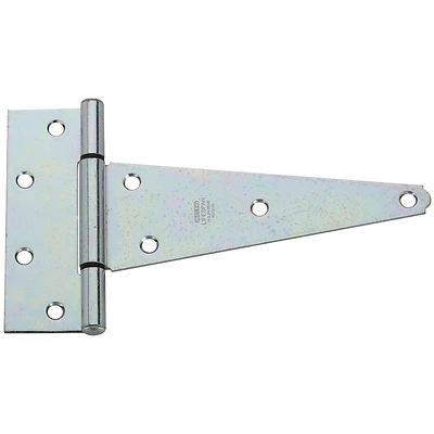 Gate T-Hinge, Extra Heavy Duty, Zinc, 8 In.