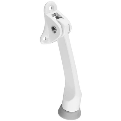 National Hardware N248-435 Kick-Down Door Stop, Zinc, White, 4 In.