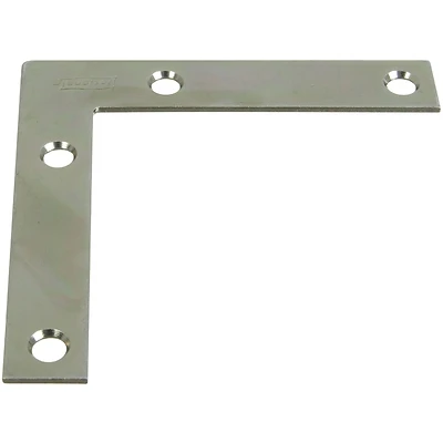 Flat Corner Iron, Zinc, 3-1/2 In.