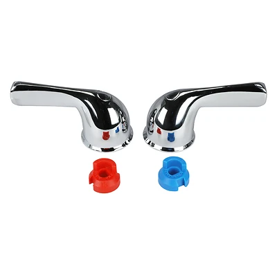 2-pack Chrome Delta Replacement Faucet Handles, Model 10537, Zinc, 4 In. L