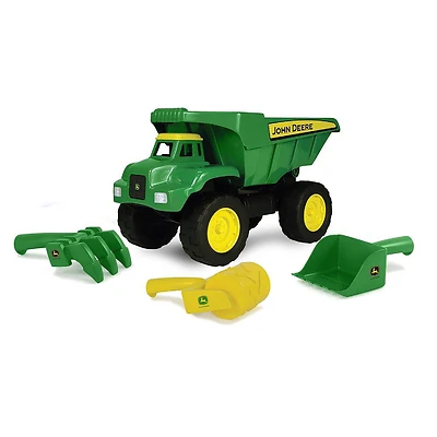 Tomy 46510 John Deere Dump Truck Sand Toy With 3 Tools, 15 In.