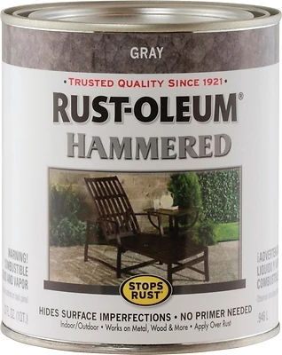 Rust-Oleum 7214502 Stops Rust Hammered Gray Enamel, 1 Qt.