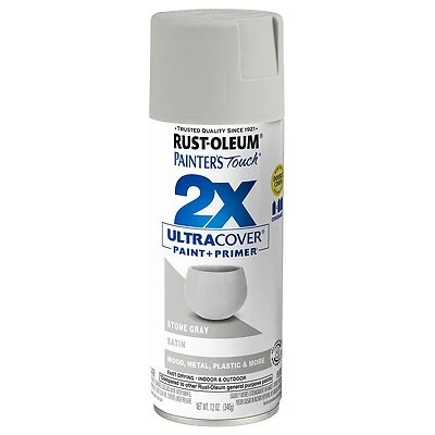 Painter's Touch 2X Spray Paint, Satin Stone Gray, 12-oz.