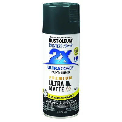 Rust-Oleum 331187 Painter's Touch 2X Matte Spray Paint, Slate, 12 Oz.