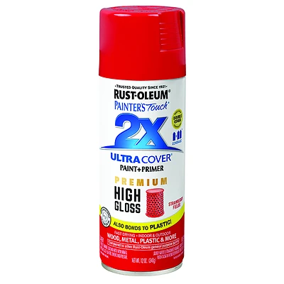 Rust-Oleum Painter's Touch 2X 331180 Spray Paint, High-Gloss, Strawberry Fields, 12 oz
