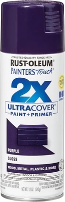 Painter's Touch 2X Ultra Cover 334042 Spray Paint, Gloss, Purple, 12 oz Aerosol Can