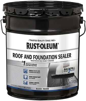 Roof & Foundation Sealer, Black, 5-Gallon