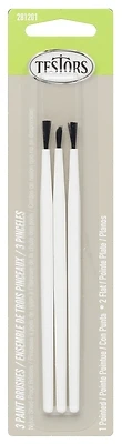 Testors 281201 Economy Brush Assortment, Plastic Handle, 3-Pk.