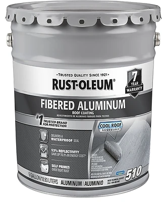 Fibered Roof Coating, Aluminum, 5-Gallons