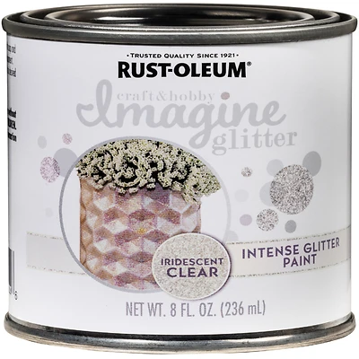Rust-Oleum 345700 Imagine Craft & Hobby Glitter Paint, Clear, 8 Oz