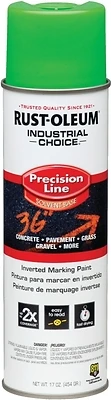 Industrial Choice Precision Line Marking Paint, Fluorescent Green, 17-oz.