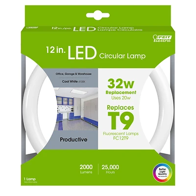 Feit Electric FC12/840/LED Circline LED Lamp, Cool White, 12-In., 20W