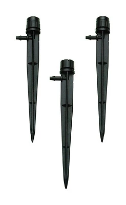 Adjustable Flow Bubbler, Full-Circle Pattern, Fan, with 1/4 in. Barbed Inlet on 5 in. Stake, 3-Pack