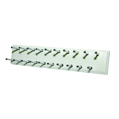 Sliding Tie Rack, 20 Hooks, White, Model Ra1200, 14 In. L X 3 In. W